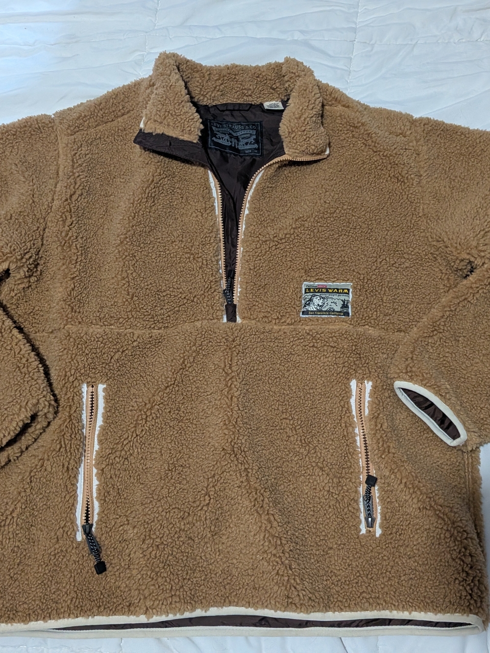 Levi's Brown Sherpa Half-Zip Pullover